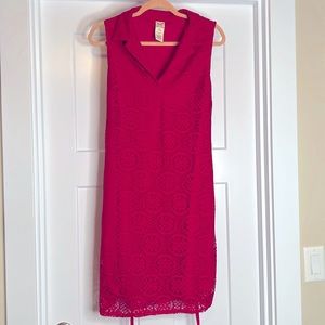 Adorable hot pink short collared dress